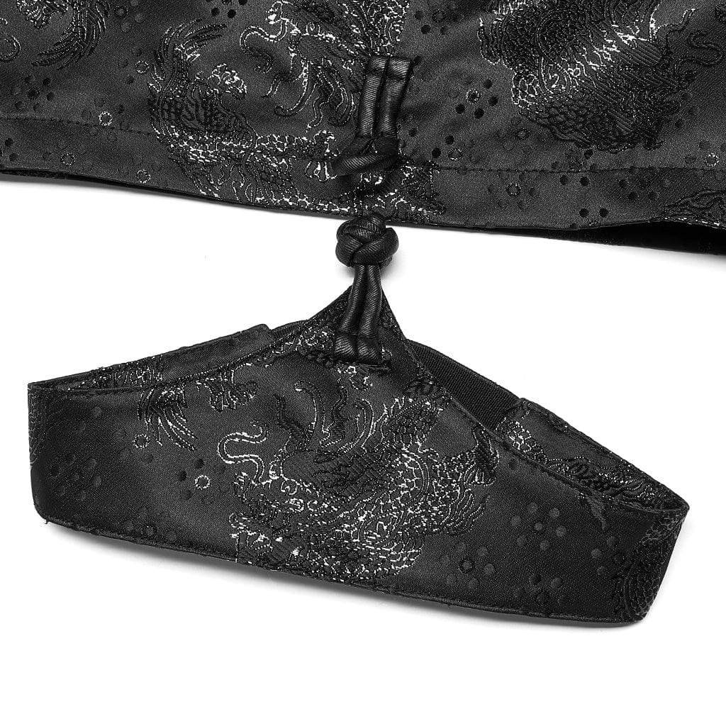 Punk Rave Women's Punk Side Zip Jacquard Short Skirt with Garter