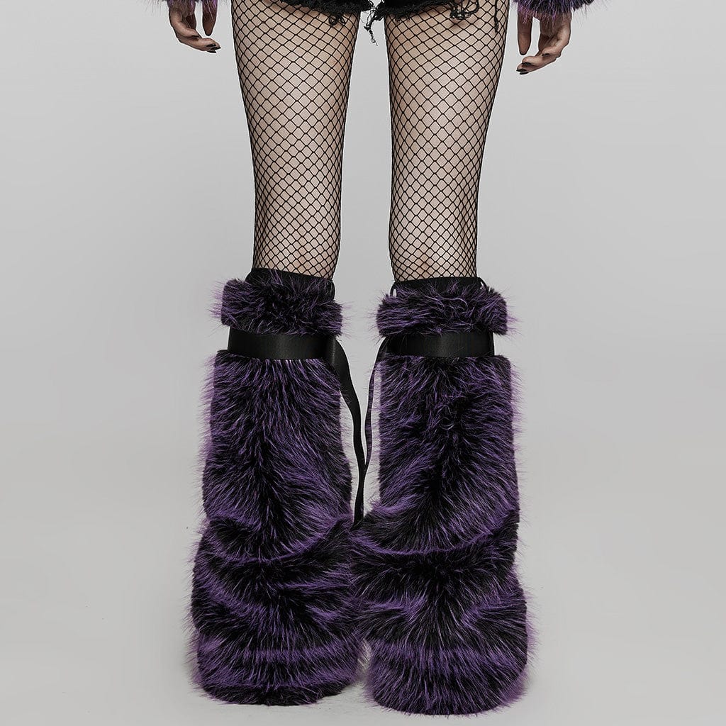 PUNK RAVE Women's Punk Woolen Leg Warmers