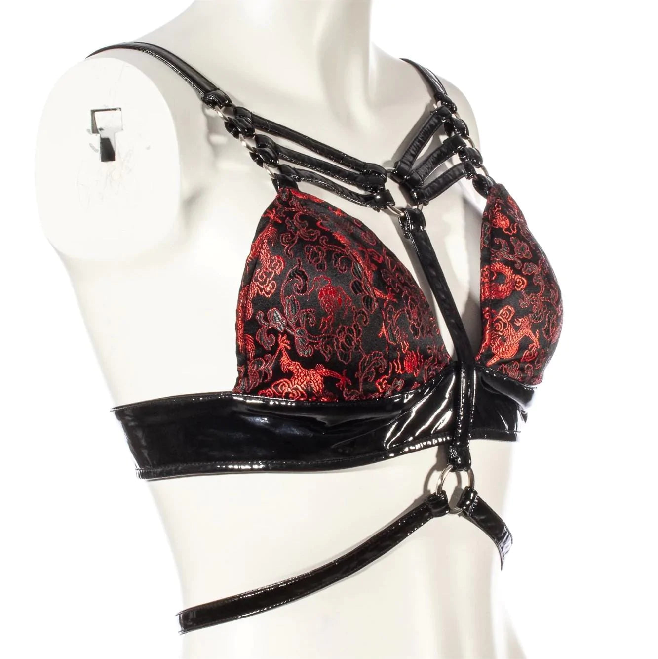 RNG Women's Gothic Floral Embroidered Strap Bustier