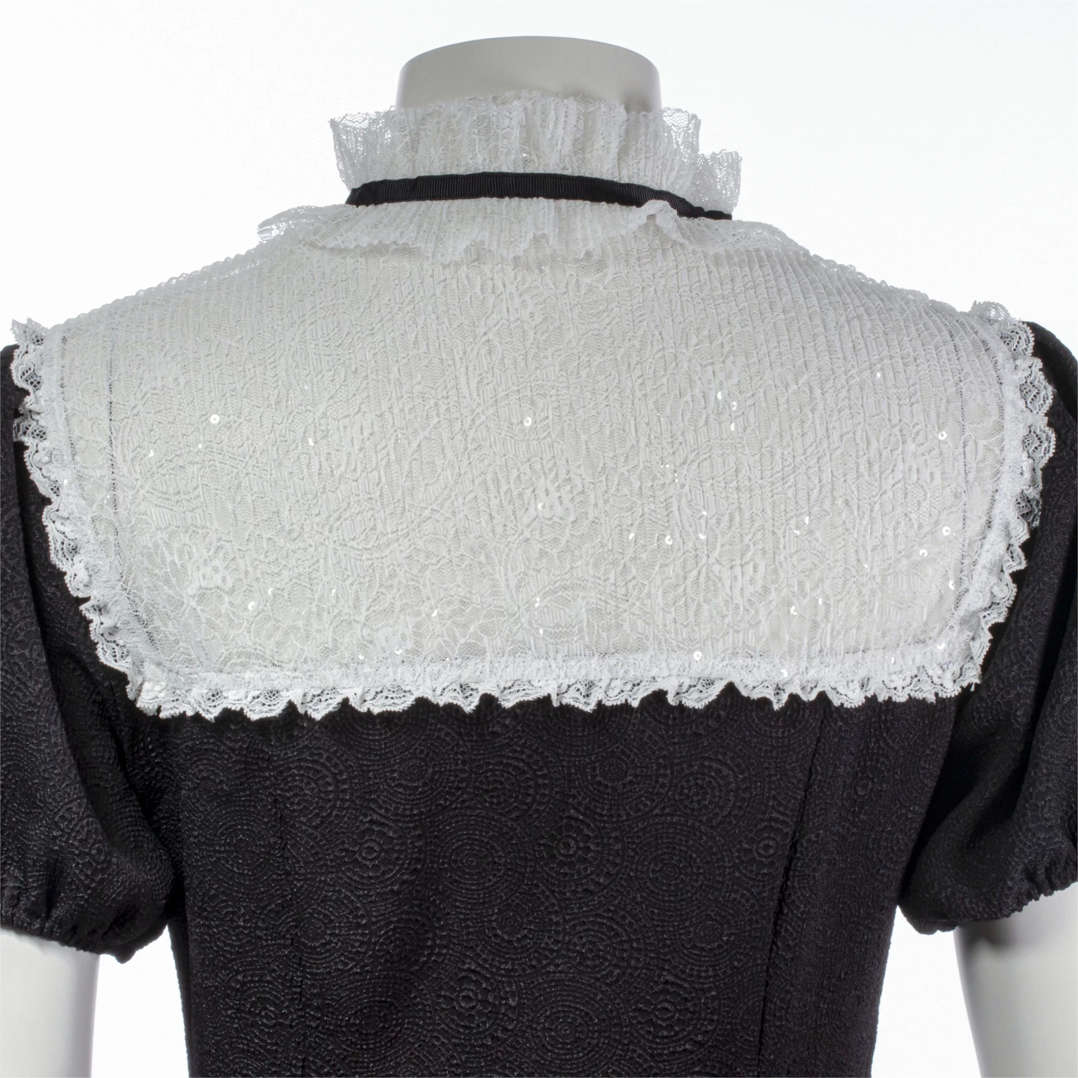 RNG Women's Gothic Stand Collar Lace Splice Dress