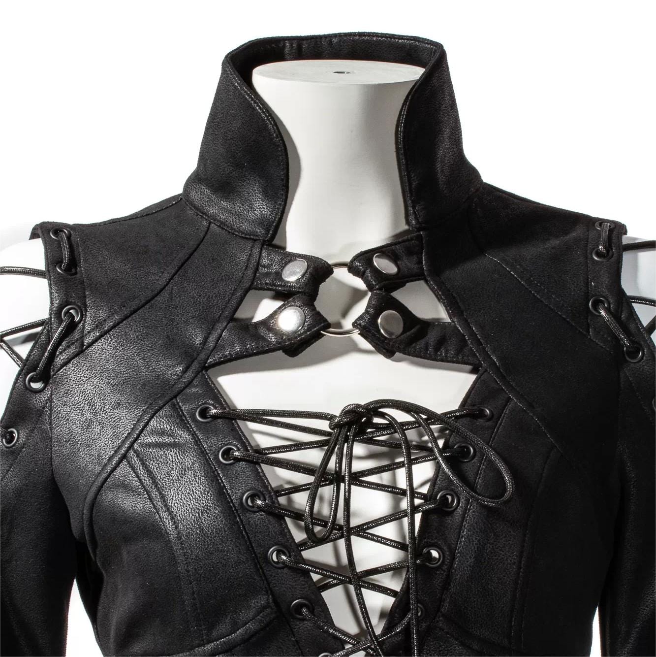 RNG Women's Gothic Strappy Off Shoulder Split Dress