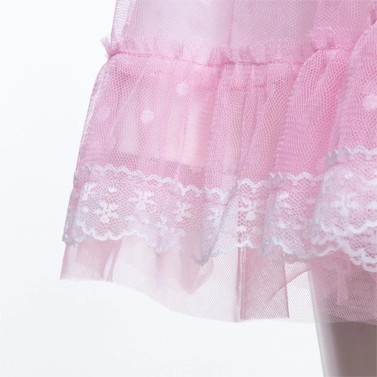 RNG Women's Grunge Ruffled Mesh Skirt with Chain