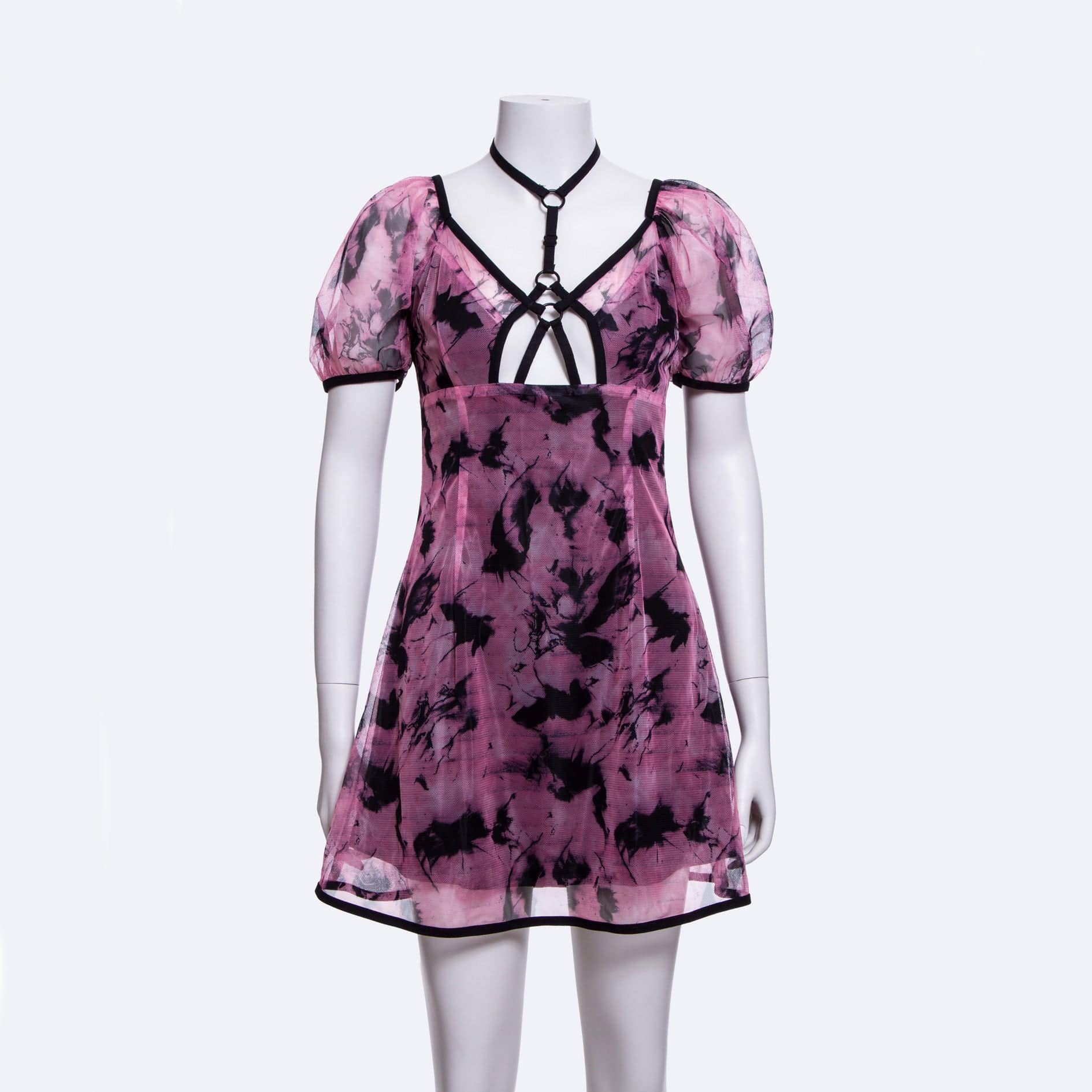 RNG Women's Grunge Tie-dyed Mesh Dress