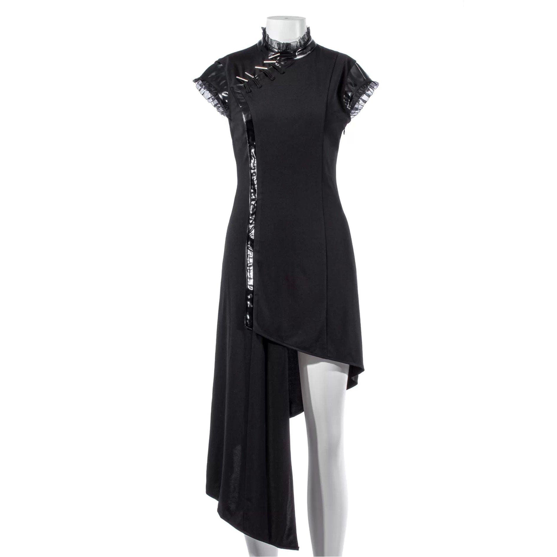 RNG Women's Punk Cheongsam Collar Irregular Dress