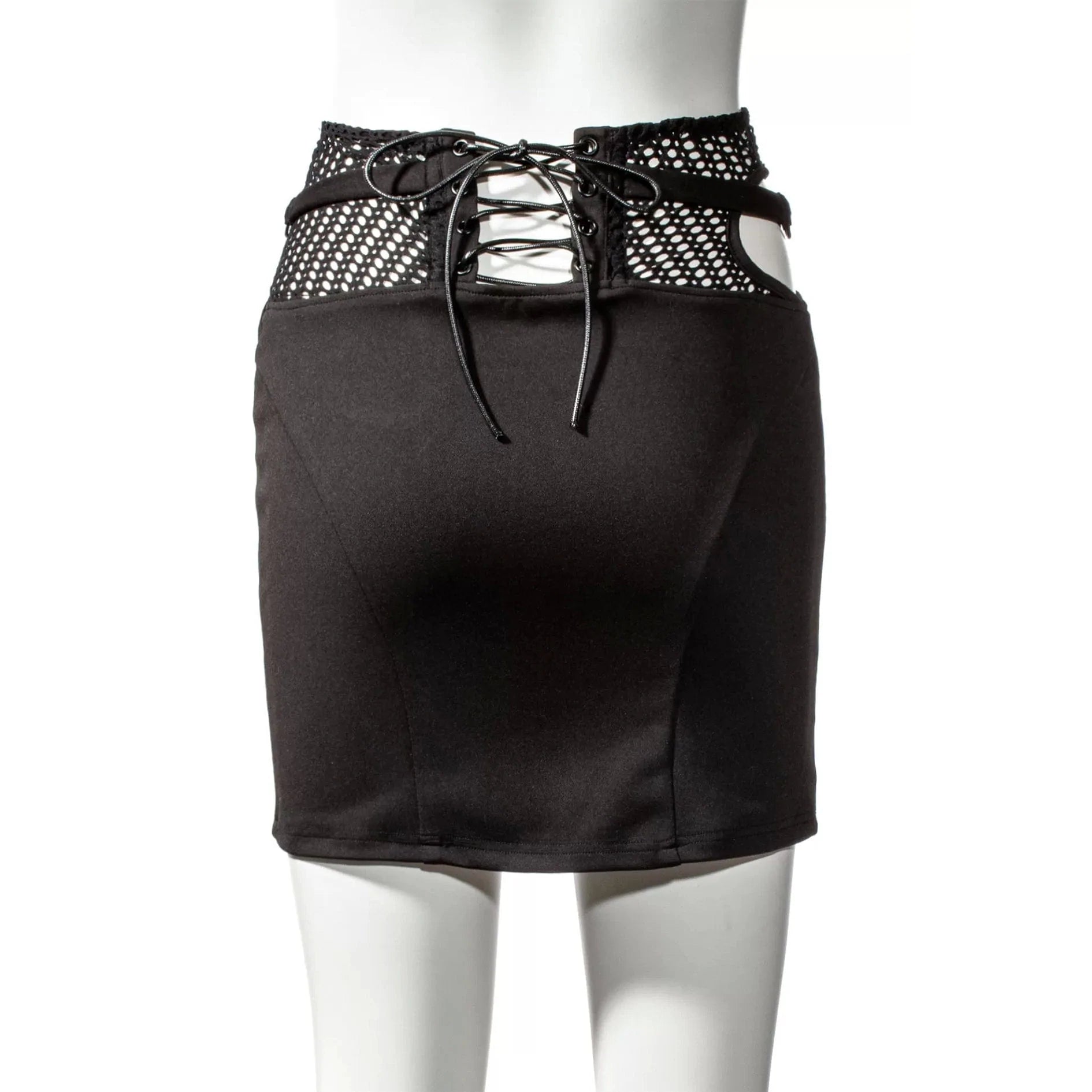 RNG Women's Punk Cutout Mesh Splice Skirt