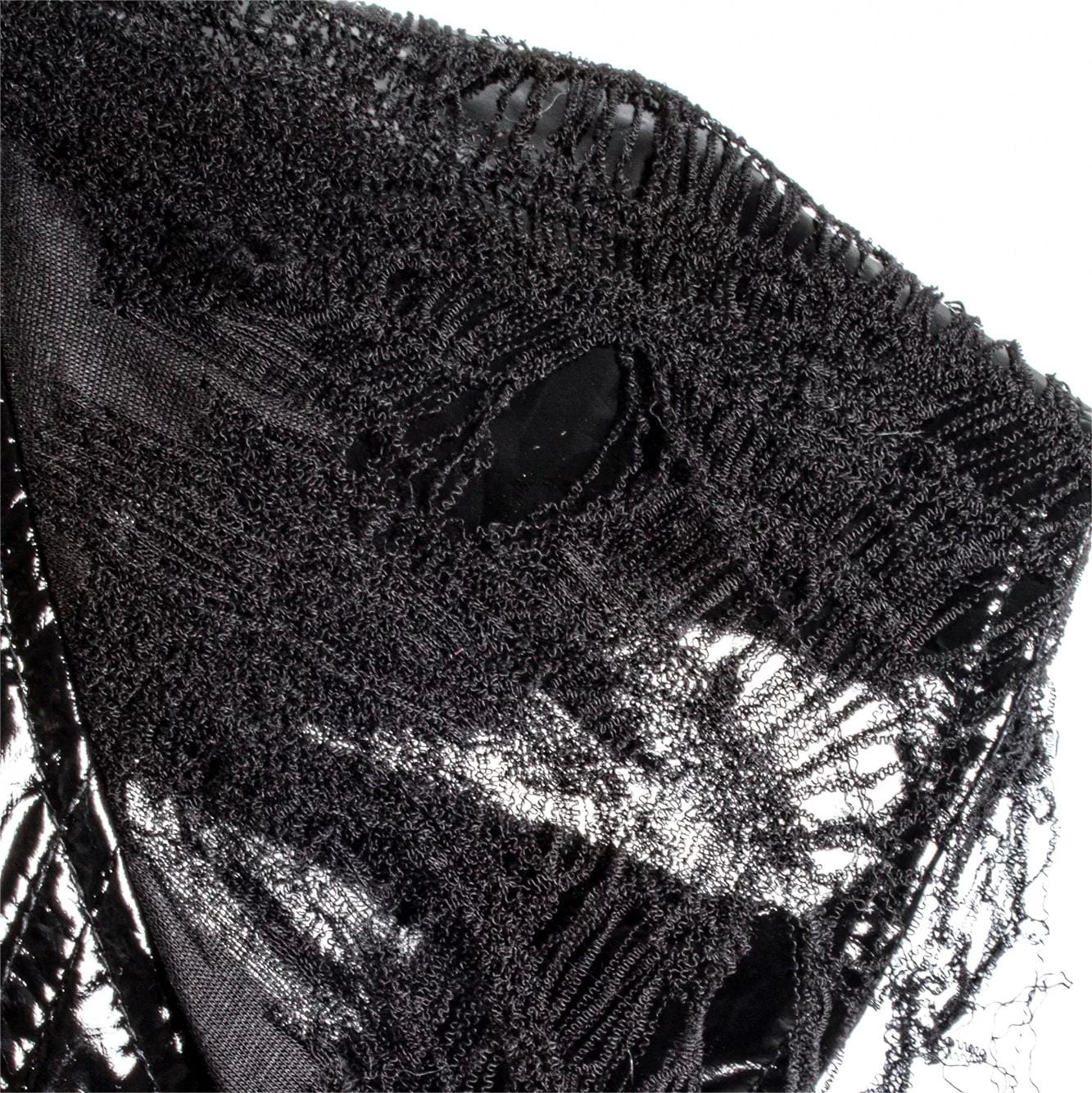 RNG Women's Punk Ripped Patent Leather Crop Top