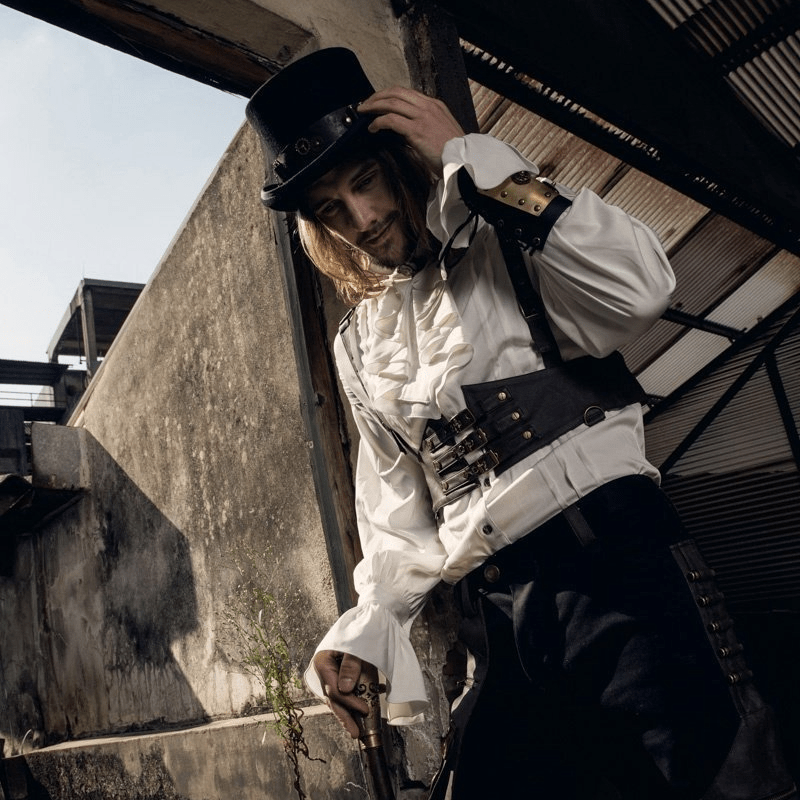 RQ-BL Men's Faux Leather Steampunk Body Harness