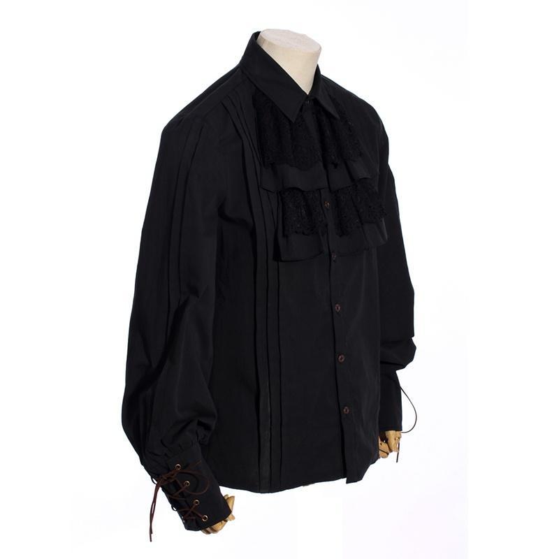 Men's Vintage Punk Shirt with Attached Jabot