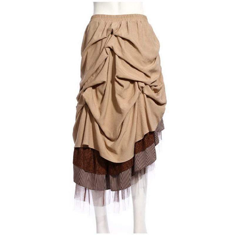 RQ-BL Multilayered Steampunk Ruched Skirt