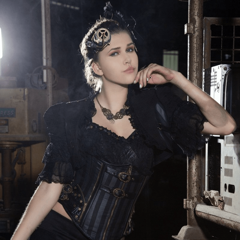 RQ-BL Steampunk Clock Part Necklace