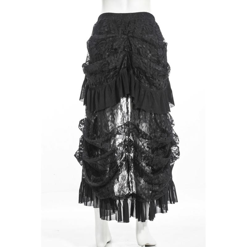 Vintage Long Ruched Layard Skirt