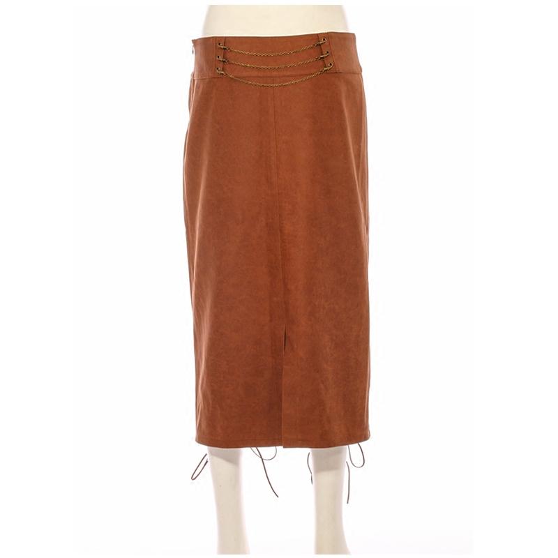 RQ-BL Women's Leatherlook Steampunk Straight Skirt