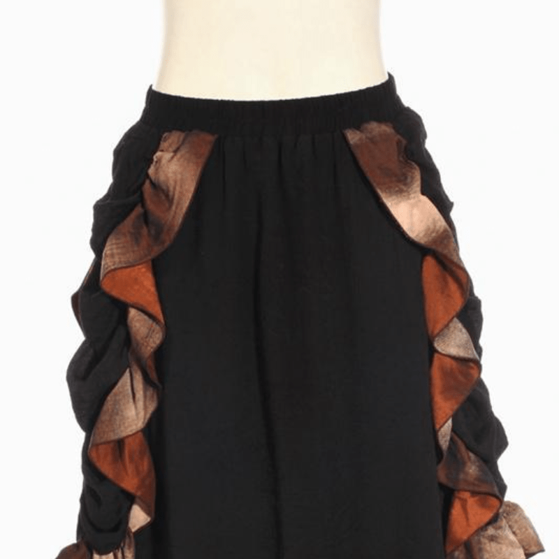 RQ-BL Women's Long Layered Steampunk Skirt