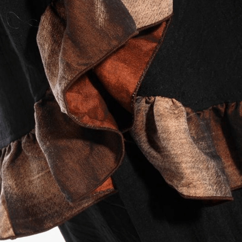 RQ-BL Women's Long Layered Steampunk Skirt