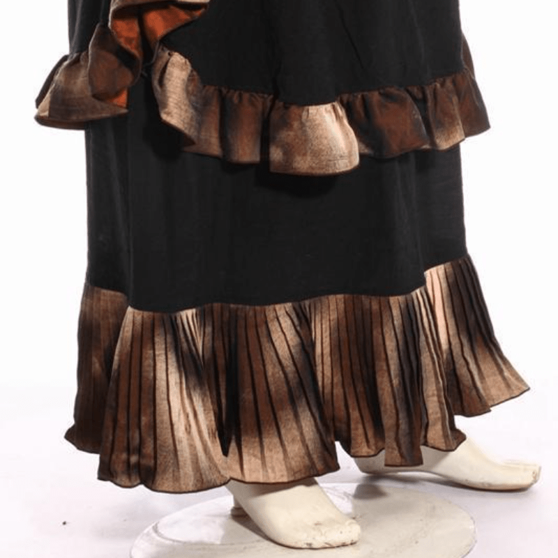 RQ-BL Women's Long Layered Steampunk Skirt