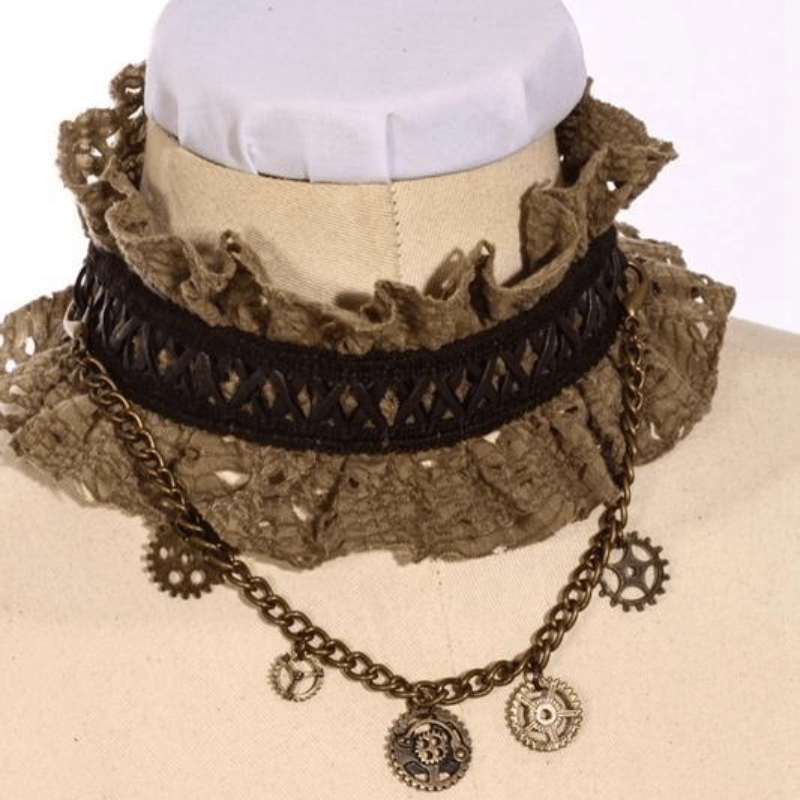 RQ-BL Women's Short Lace Top With Neck Collar