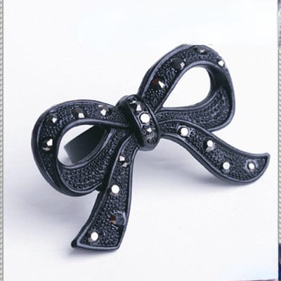 RQ-BL Women's Steampunk Bowknot Diamante Ring