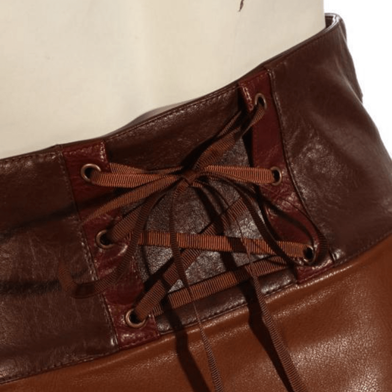 RQ-BL Women's Steampunk Faux Leather Half Skirt