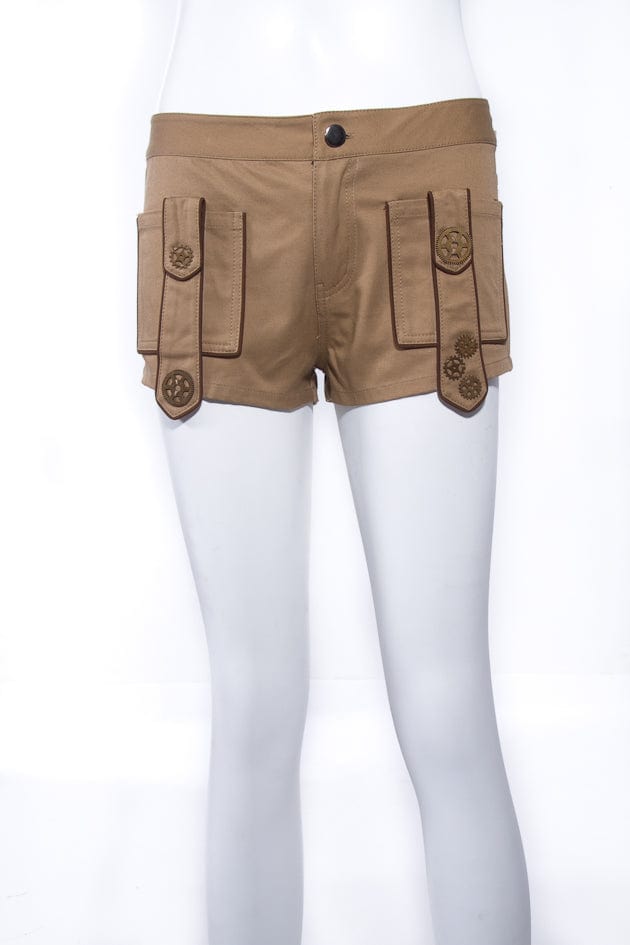 RQ-BL Women's Steampunk Gear Splice Cargo Shorts