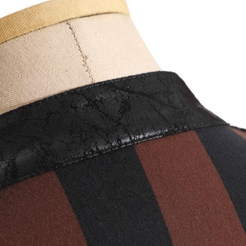 RQ-BL Women's Steampunk Leather Striped Vest