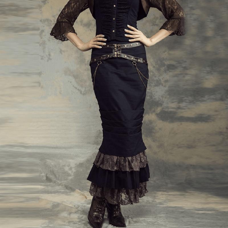 RQ-BL Women's Steampunk Mermaid Skirt