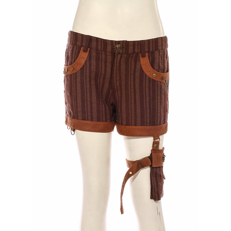 RQ-BL Women's Steampunk Shorts with Thigh Pouch