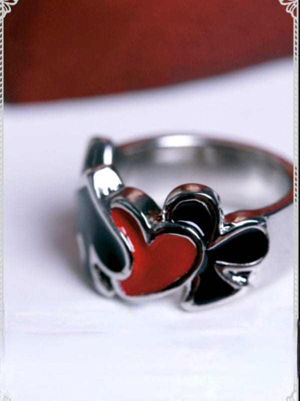 RQ-BL Women's Steampunk Spade Heart Ring