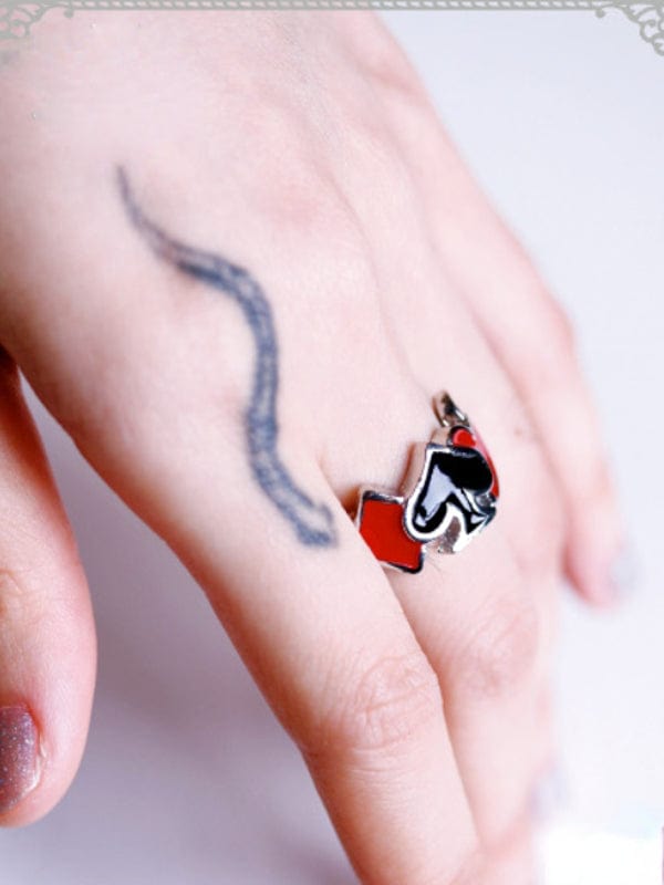 RQ-BL Women's Steampunk Spade Heart Ring