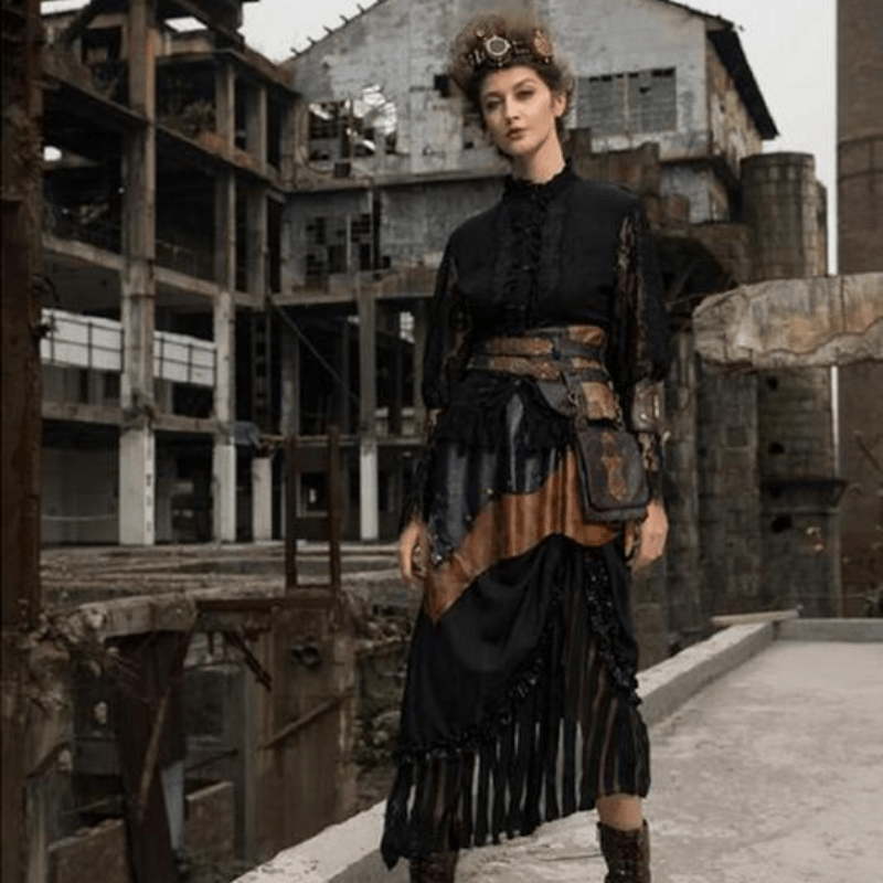 Women's Vintage Goth Steampunk Lace Top