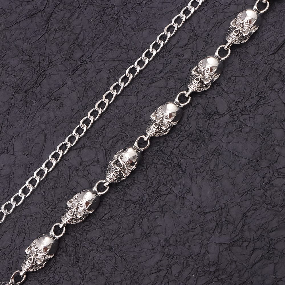 Kobine Unisex Punk Skull Double Layer Waist Chain