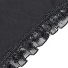 DEVIL FASHION Women's Gothic Lace-up Rose Ruffle High Low Hem Skirt