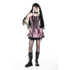 Darkinlove Women's Punk Tie-dyed Mesh Splice Slip Dress