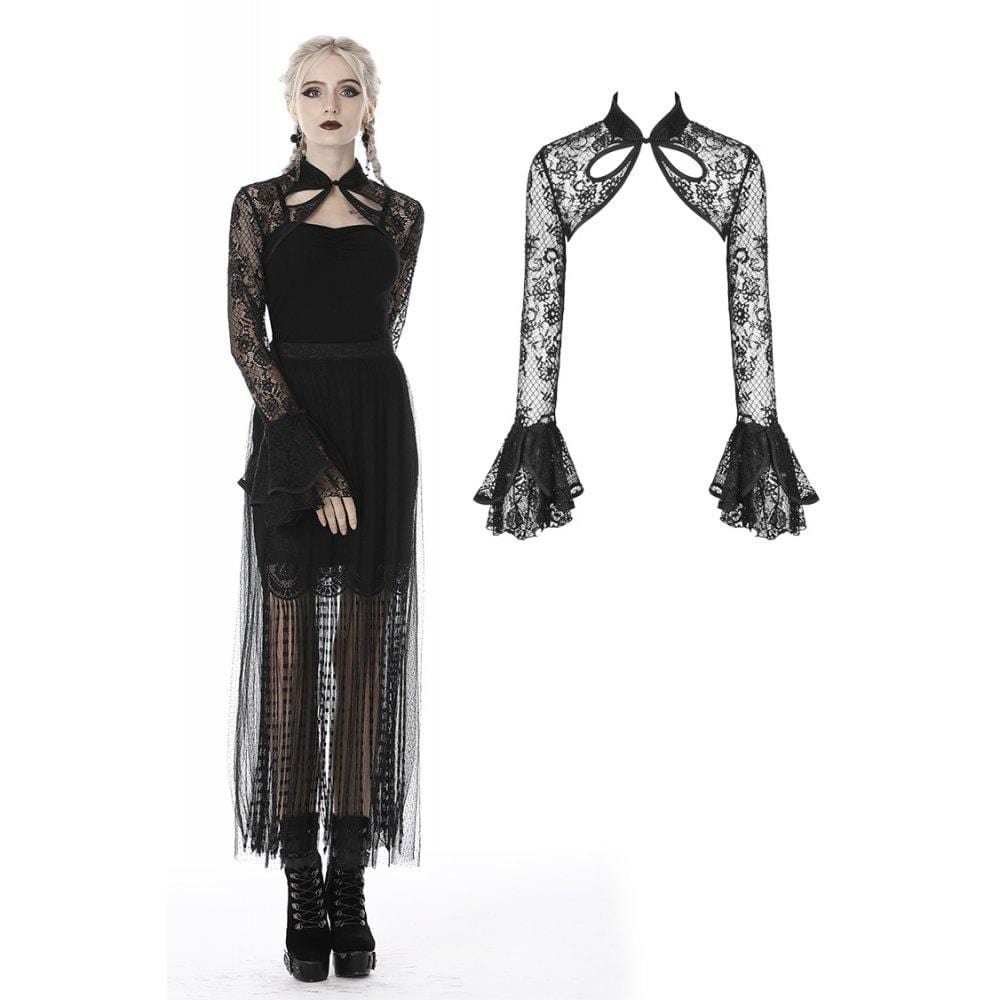 Darkinlove Wome's Gothic Sexy Full Floral Lace Capes