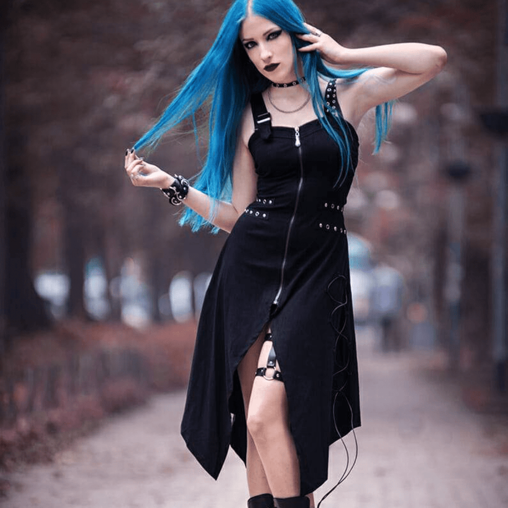 Darkinlove Women's Bold Handkerchief Black Dress