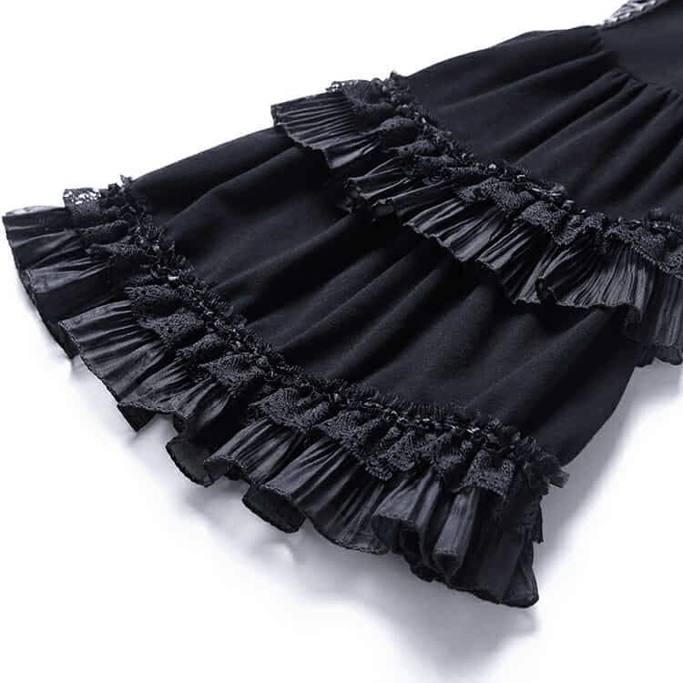 Darkinlove Women's Cut-away Shoulder Black Goth Dress