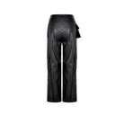 Darkinlove Women's Cyberpunk Big Pocket Spiked Zipper Straight-leg Pants