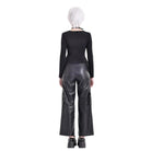 Darkinlove Women's Cyberpunk Big Pocket Spiked Zipper Straight-leg Pants