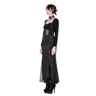 Darkinlove Women's Cyberpunk Lace-up Eyelet Mesh Splice Mermaid Skirt