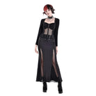Darkinlove Women's Cyberpunk Lace-up Eyelet Mesh Splice Mermaid Skirt