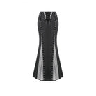 Darkinlove Women's Cyberpunk Lace-up Eyelet Mesh Splice Mermaid Skirt