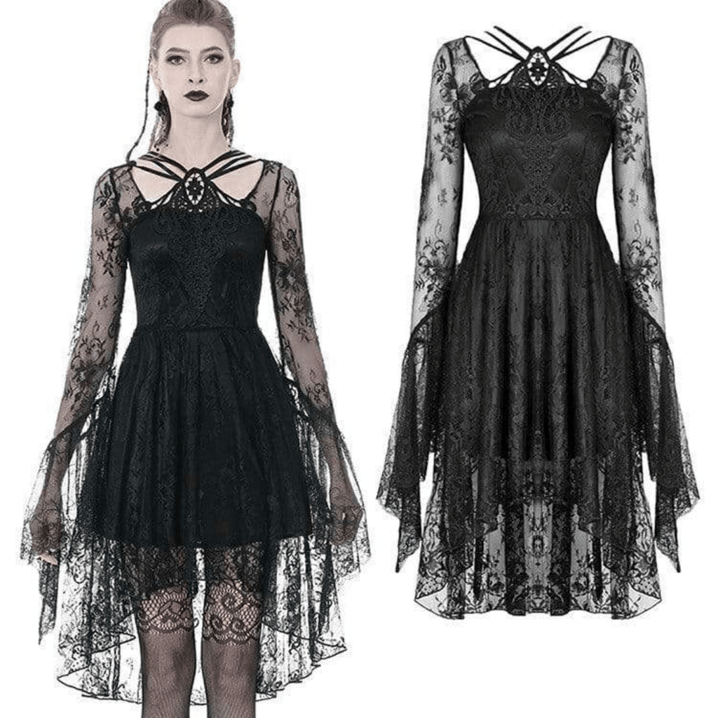 Darkinlove Women's Gorgeous Long Sleeved Lacey Oveerlaid Dresses