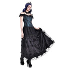 Darkinlove Women's Gothic 3D Floral Applique Vine Embroidered Tiered Maxi Skirt