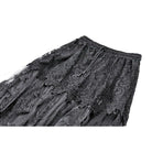 Darkinlove Women's Gothic 3D Floral Applique Vine Embroidered Tiered Maxi Skirt