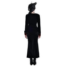 Darkinlove Women's Gothic Applique Two‑Tone Zipper Velvet Tailcoat Jacket