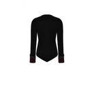 Darkinlove Women's Gothic Applique Two‑Tone Zipper Velvet Tailcoat Jacket