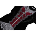 Darkinlove Women's Gothic Applique Two‑Tone Zipper Velvet Tailcoat Jacket