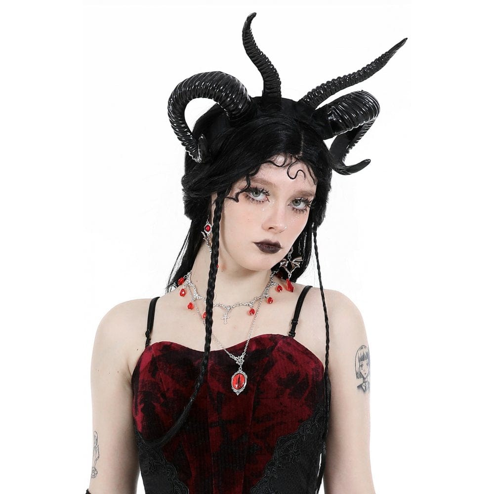 Darkinlove Women's Gothic Bat Ruby Earrings