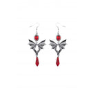 Darkinlove Women's Gothic Bat Ruby Earrings