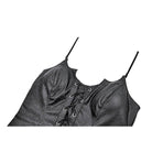 Darkinlove Women's Gothic Bat Wing Cut Edge Lace-up Layered Mesh Hem Slip Dress