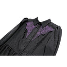 Darkinlove Women's Gothic Bat Wing Patchwork Two‑Tone Long Sleeved Short Dress